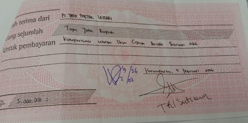 TML - Pemberian kompensasi kepada warga desa cijaya periode februari 2026